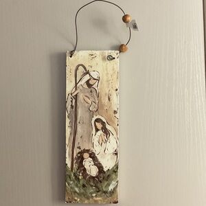 Handcrafted Nativity Scene Wall Art in Earthy Tones